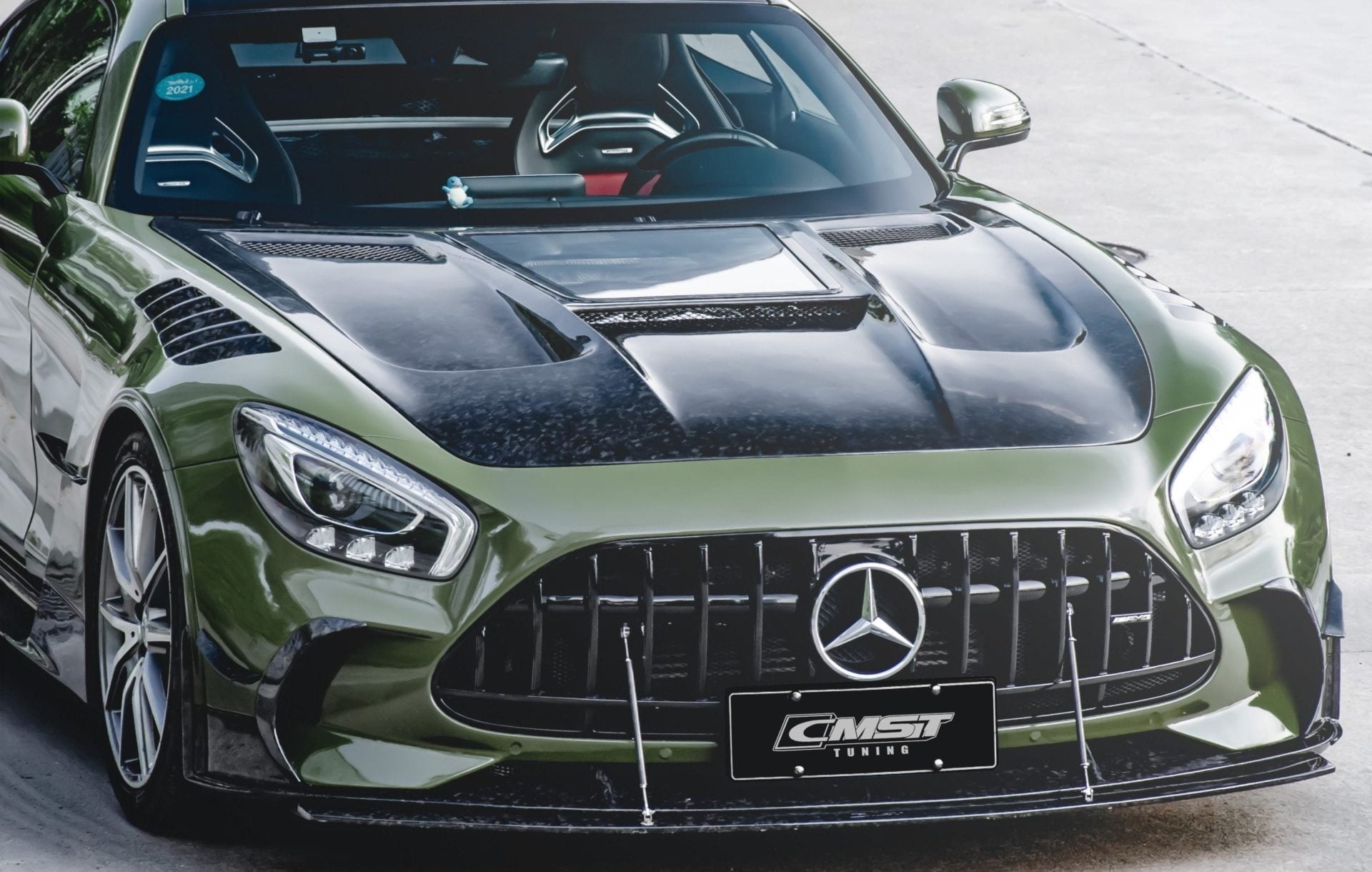 CMST Carbon Fiber Clear View Tempered Glass Transparent Hood Black Series Style for Mercedes Benz C190 AMG GT GTS GTC GTR 2015-2021 Aftermarket Carbon Fiber Part / Bodykit - Robot Bodykits