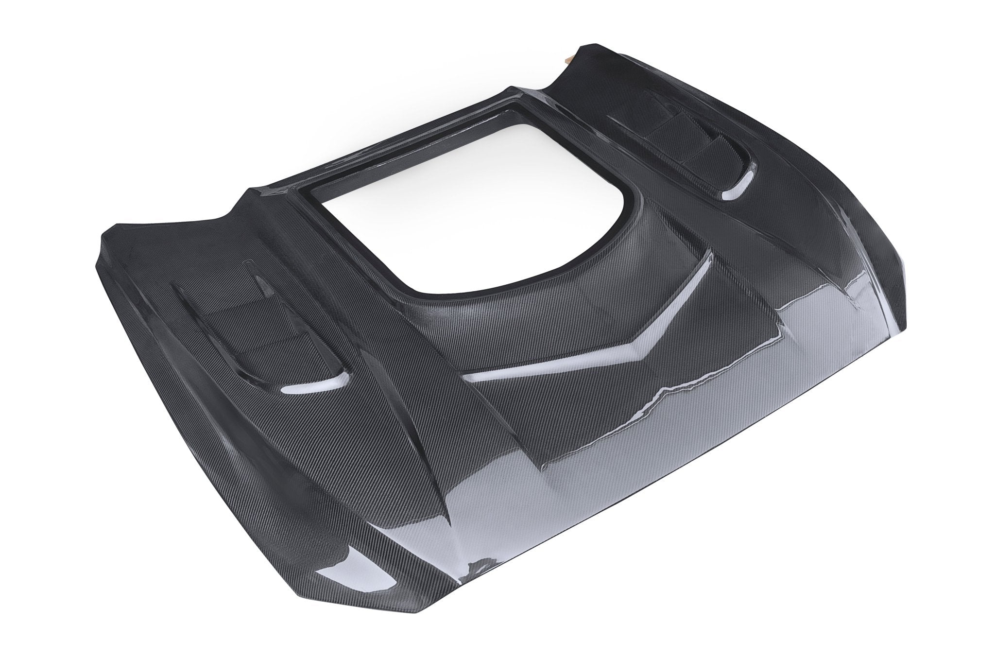 CMST Carbon Fiber Glass Transparent Hood Stage 2 ( Raised 2 inches ) for Ford Mustang S550.1 2015 - 2017 Aftermarket Carbon Fiber Part / Bodykit - Robot Bodykits