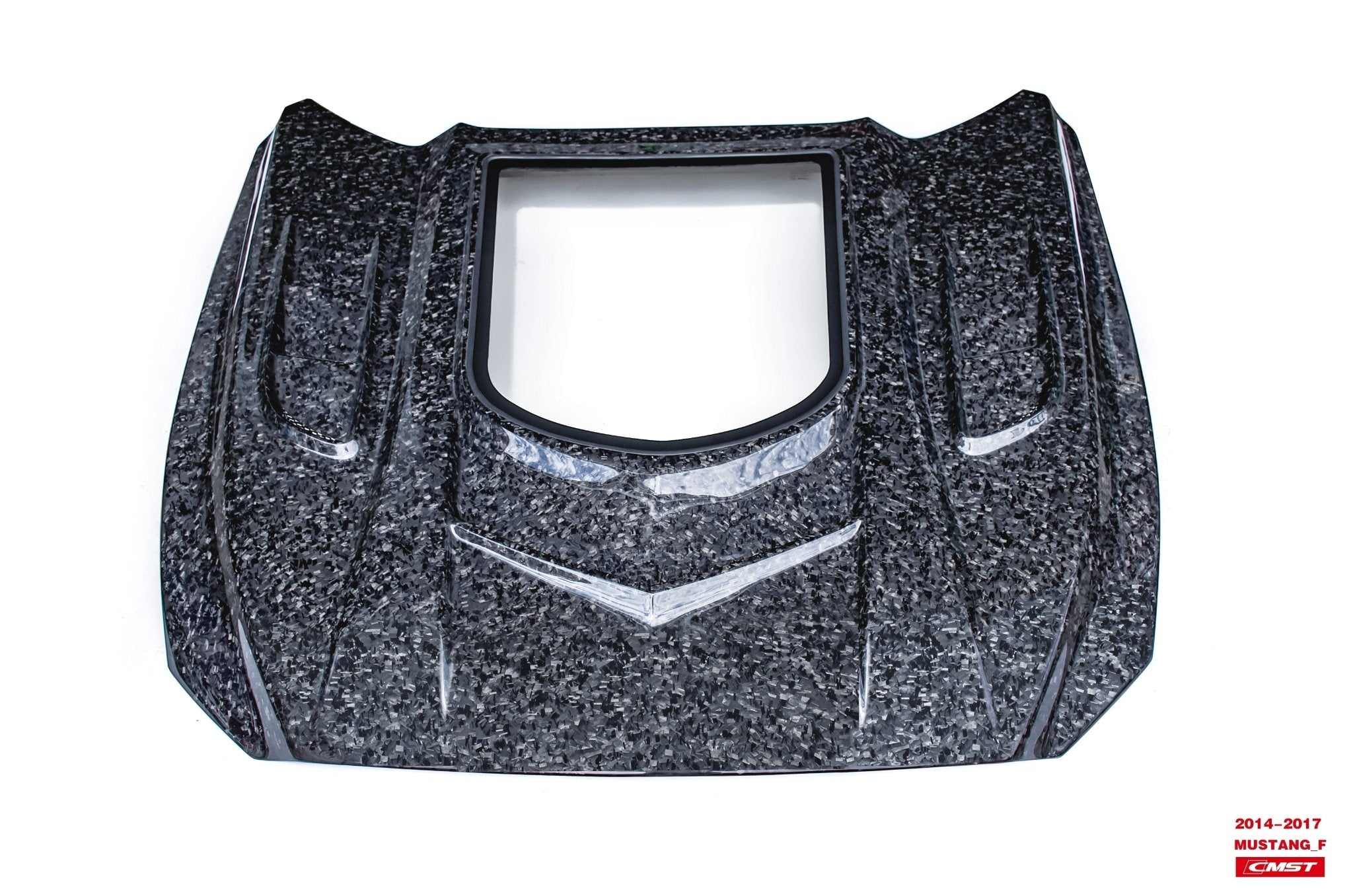 CMST Carbon Fiber Glass Transparent Hood Stage 2 ( Raised 2 inches ) for Ford Mustang S550.1 2015- 2017 Aftermarket Carbon Fiber Part / Bodykit - Robot Bodykits