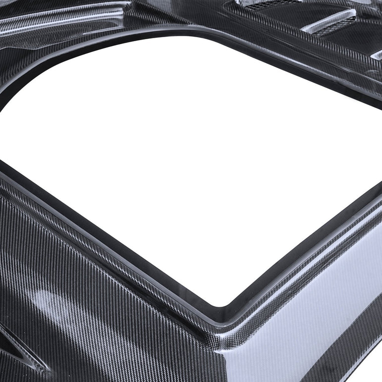 CMST Carbon Fiber Glass Transparent Hood Stage 2 ( Raised 2 inches ) for Ford Mustang S550.1 2015 - 2017 Aftermarket Carbon Fiber Part / Bodykit - Robot Bodykits