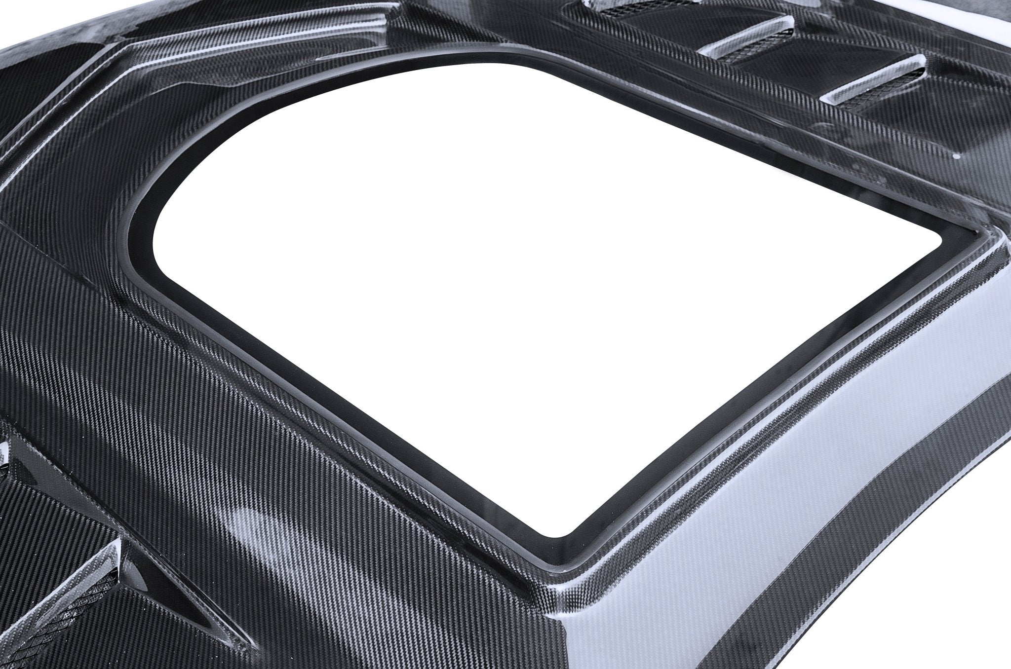 CMST Carbon Fiber Glass Transparent Hood Stage 2 ( Raised 2 inches ) for Ford Mustang S550.1 2015 - 2017 Aftermarket Carbon Fiber Part / Bodykit - Robot Bodykits