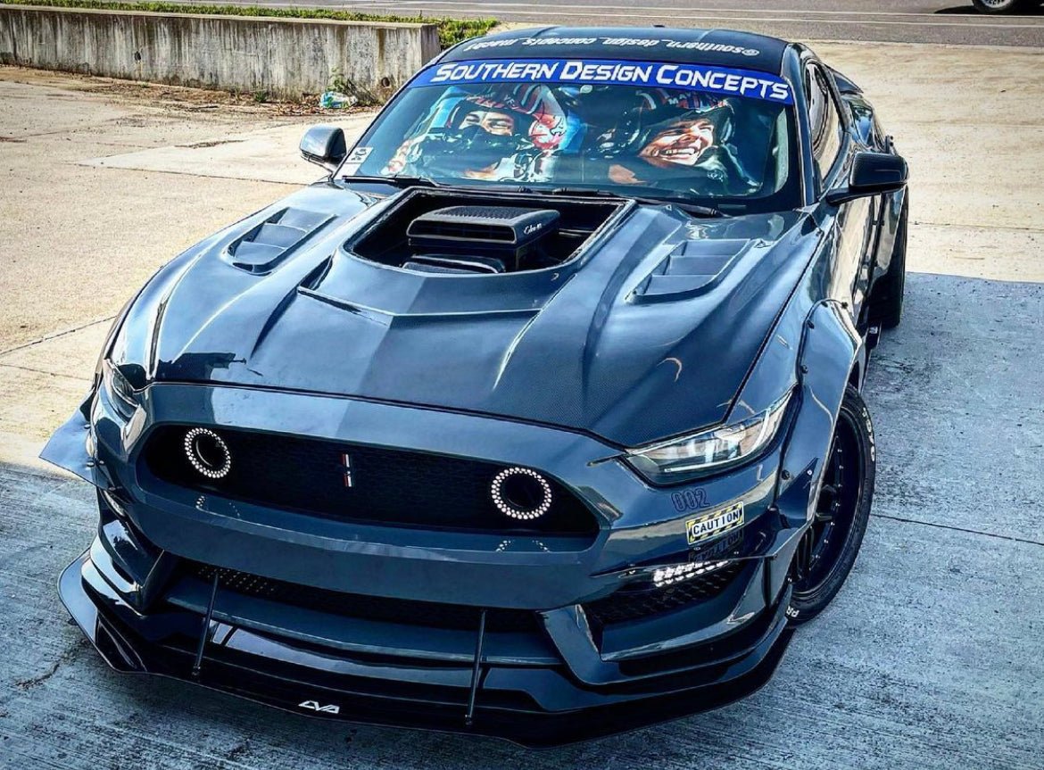 CMST Carbon Fiber Glass Transparent Hood Stage 2 ( Raised 2 inches ) for Ford Mustang S550.1 2015 - 2017 Aftermarket Carbon Fiber Part / Bodykit - Robot Bodykits