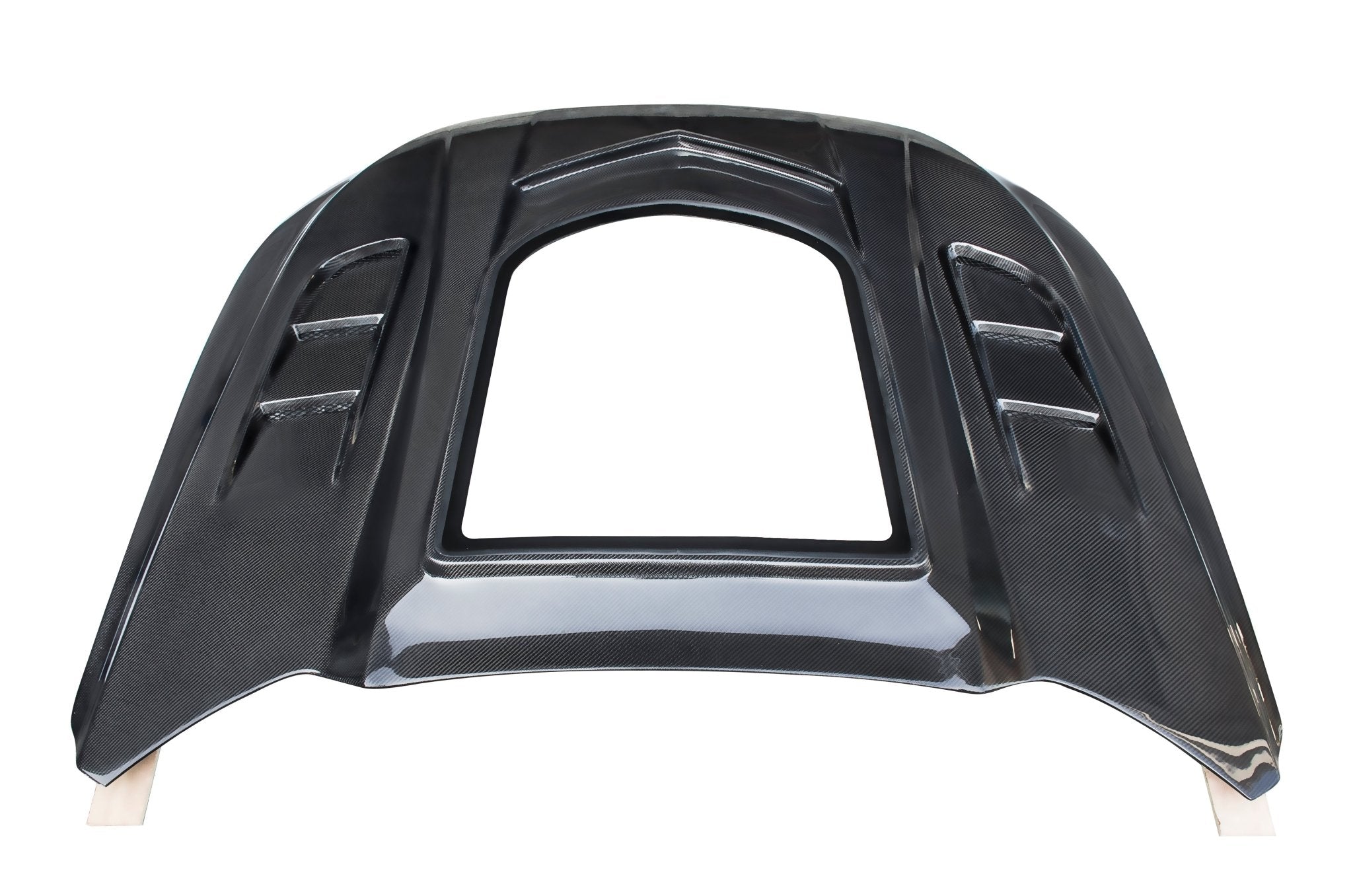 CMST Carbon Fiber Glass Transparent Hood Stage 2 ( Raised 2 inches ) for Ford Mustang S550.1 2015- 2017 Aftermarket Carbon Fiber Part / Bodykit - Robot Bodykits