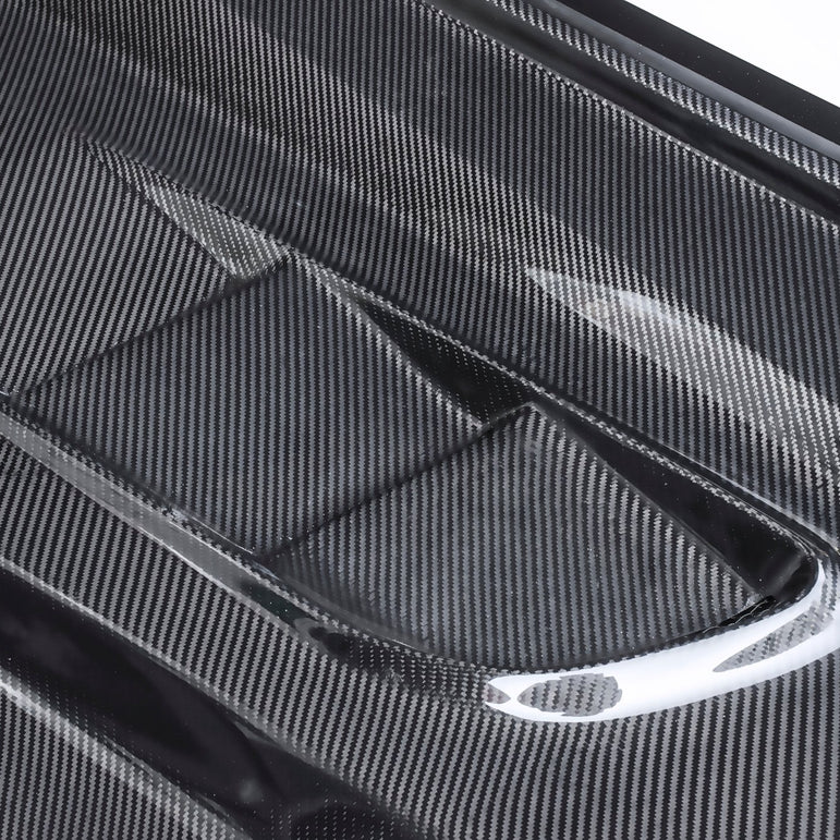 CMST Carbon Fiber Glass Transparent Hood Stage 2 ( Raised 2 inches ) for Ford Mustang S550.1 2015 - 2017 Aftermarket Carbon Fiber Part / Bodykit - Robot Bodykits