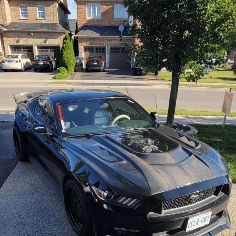 CMST Carbon Fiber Glass Transparent Hood Stage 2 ( Raised 2 inches ) for Ford Mustang S550.1 2015 - 2017 Aftermarket Carbon Fiber Part / Bodykit - Robot Bodykits