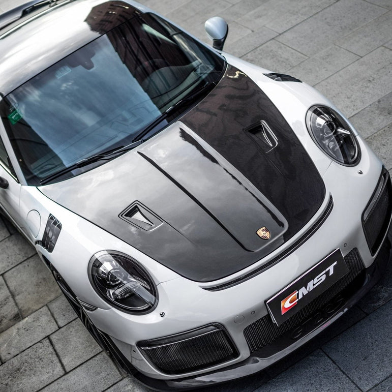 CMST Carbon Fiber GT2RS Style Hood For Porsche 911 991.1 991.2 Turbo GT3 GT3RS 718 Cayman Boxster Aftermarket Carbon Fiber Part / Bodykit - Robot Bodykits