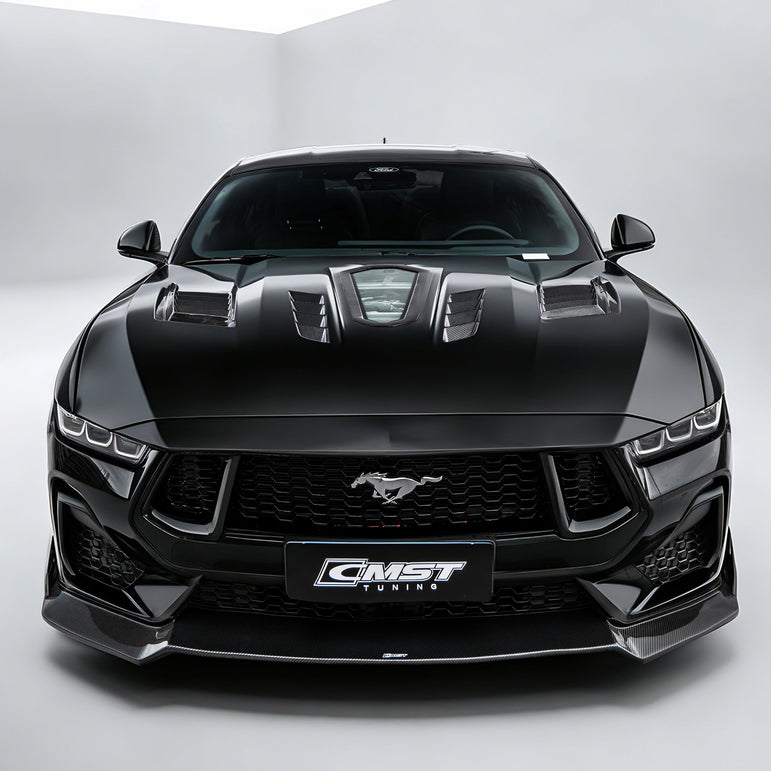 CMST Ford Mustang S650 2.3/5.0 Carbon Fibre Bonnet With Tempered Glass Window Aftermarket Carbon Fiber Part / Bodykit - Robot Bodykits
