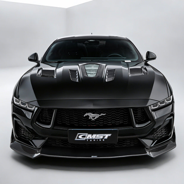 CMST Ford Mustang S650 2.3/5.0 Carbon Fibre Bonnet With Tempered Glass Window Aftermarket Carbon Fiber Part / Bodykit - Robot Bodykits