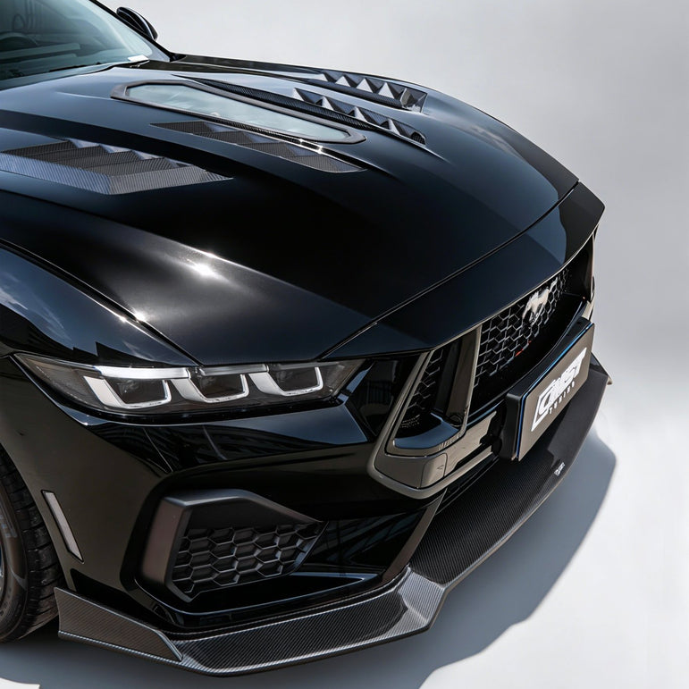 CMST Ford Mustang S650 2.3/5.0 Carbon Fibre Bonnet With Tempered Glass Window Aftermarket Carbon Fiber Part / Bodykit - Robot Bodykits