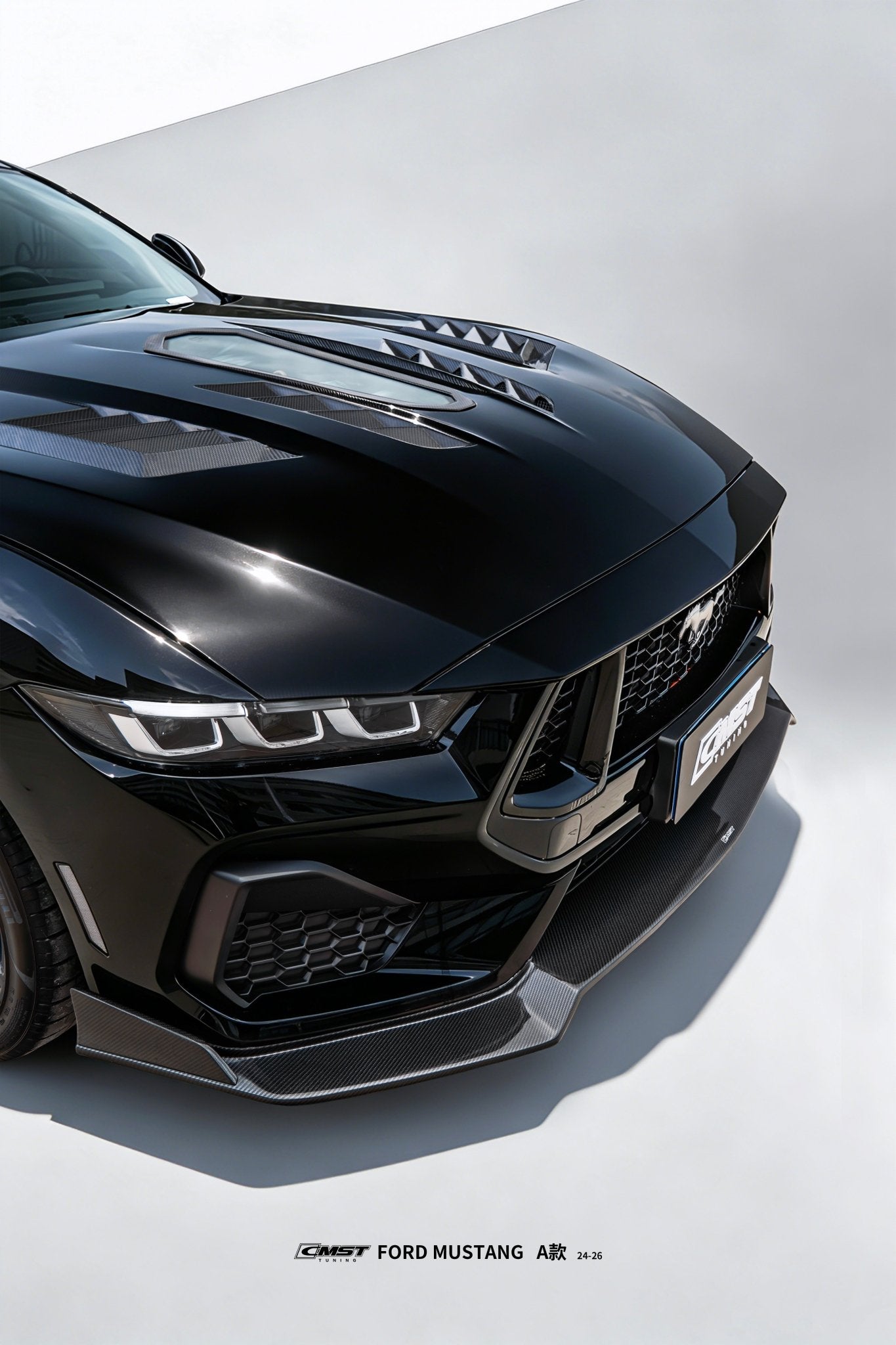 CMST Ford Mustang S650 2.3/5.0 Carbon Fibre Bonnet With Tempered Glass Window Aftermarket Carbon Fiber Part / Bodykit - Robot Bodykits