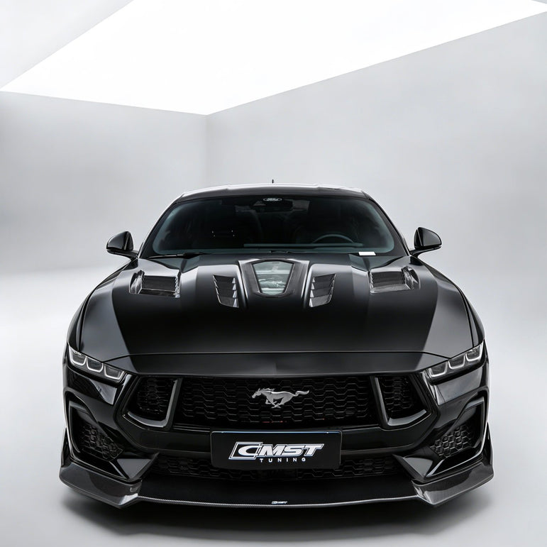 CMST Ford Mustang S650 2.3/5.0 Carbon Fibre Bonnet With Tempered Glass Window Aftermarket Carbon Fiber Part / Bodykit - Robot Bodykits
