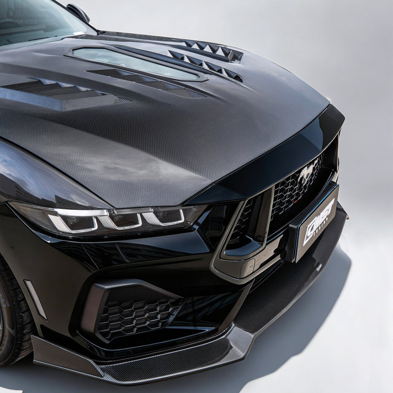 CMST Ford Mustang S650 2.3/5.0 Carbon Fibre Bonnet With Tempered Glass Window Aftermarket Carbon Fiber Part / Bodykit - Robot Bodykits