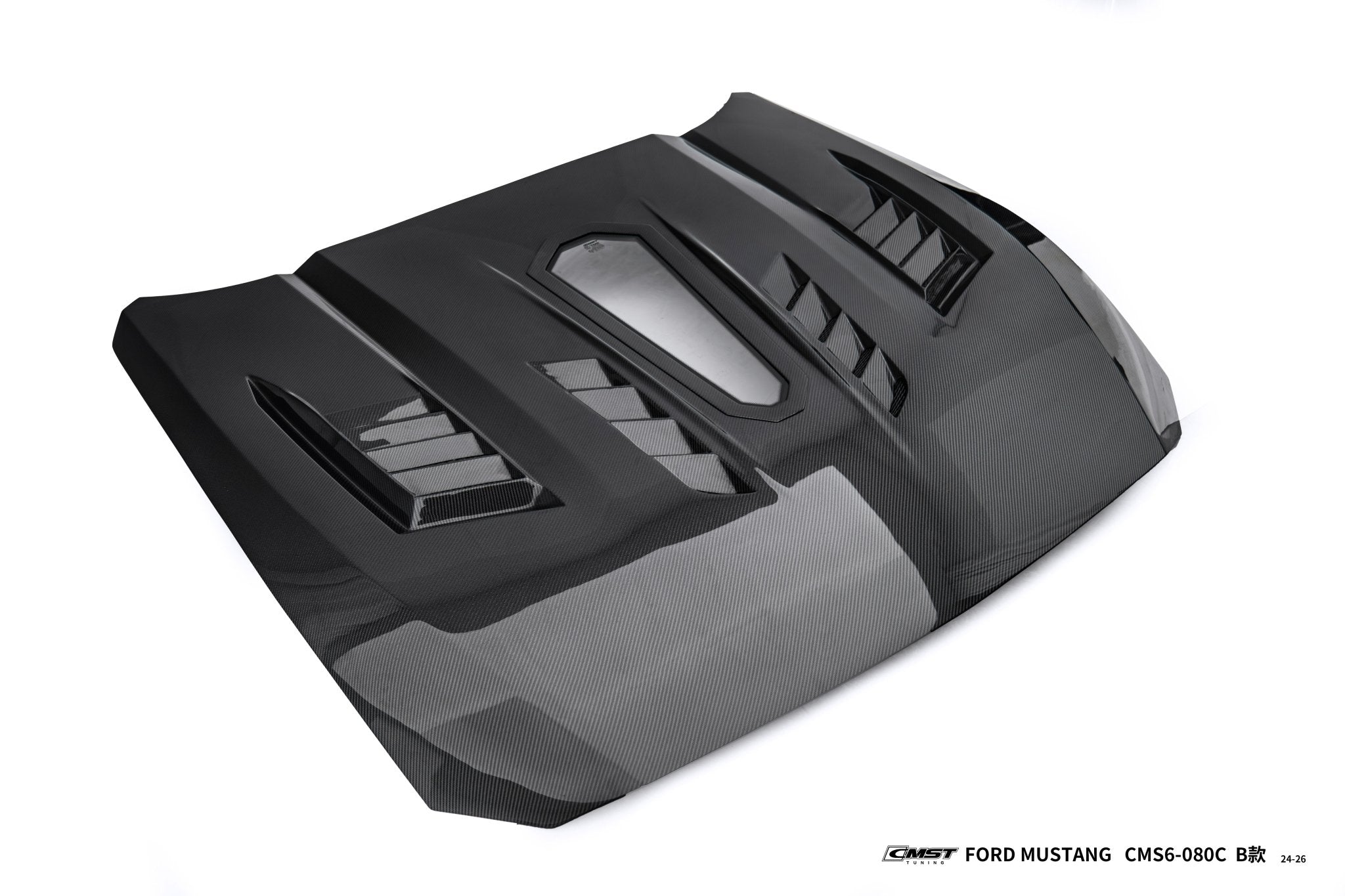 CMST Ford Mustang S650 2.3/5.0 Carbon Fibre Bonnet With Tempered Glass Window Aftermarket Carbon Fiber Part / Bodykit - Robot Bodykits