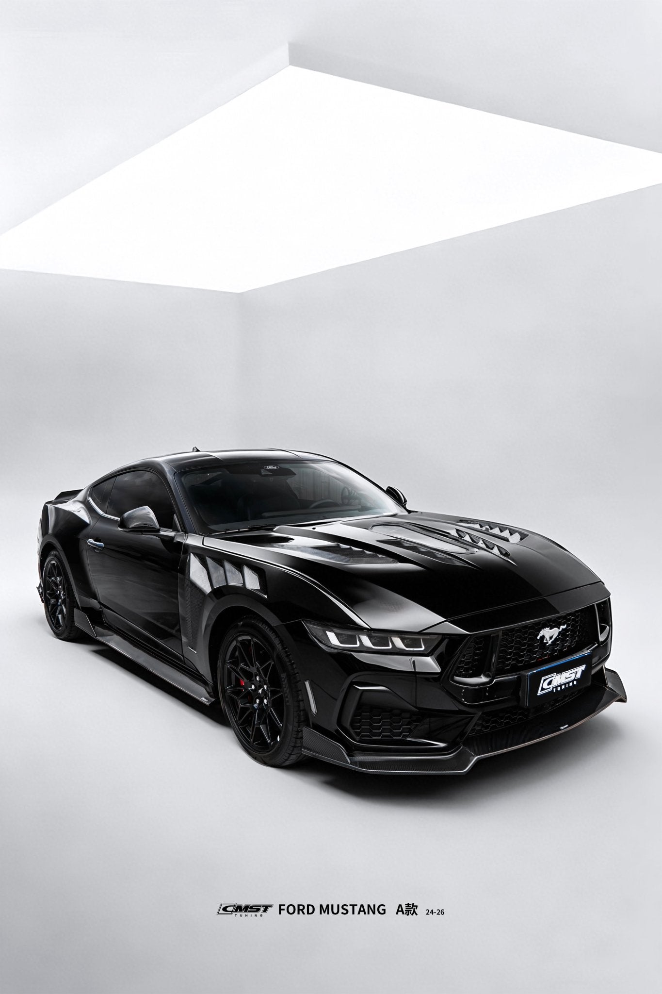 CMST Ford Mustang S650 2.3/5.0 Carbon Fibre Bonnet With Tempered Glass Window Aftermarket Carbon Fiber Part / Bodykit - Robot Bodykits