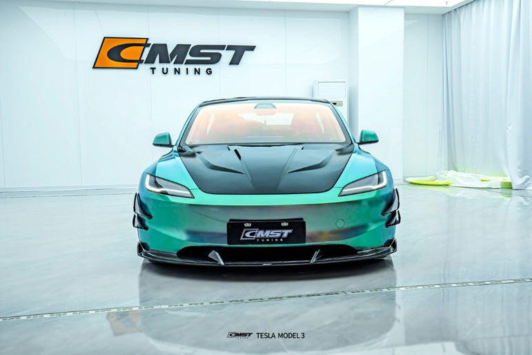 CMST FRP & Carbon Fiber V1 Hood for Tesla Model 3 Highland 2024 - ON Aftermarket Carbon Fiber Part / Bodykit - Robot Bodykits