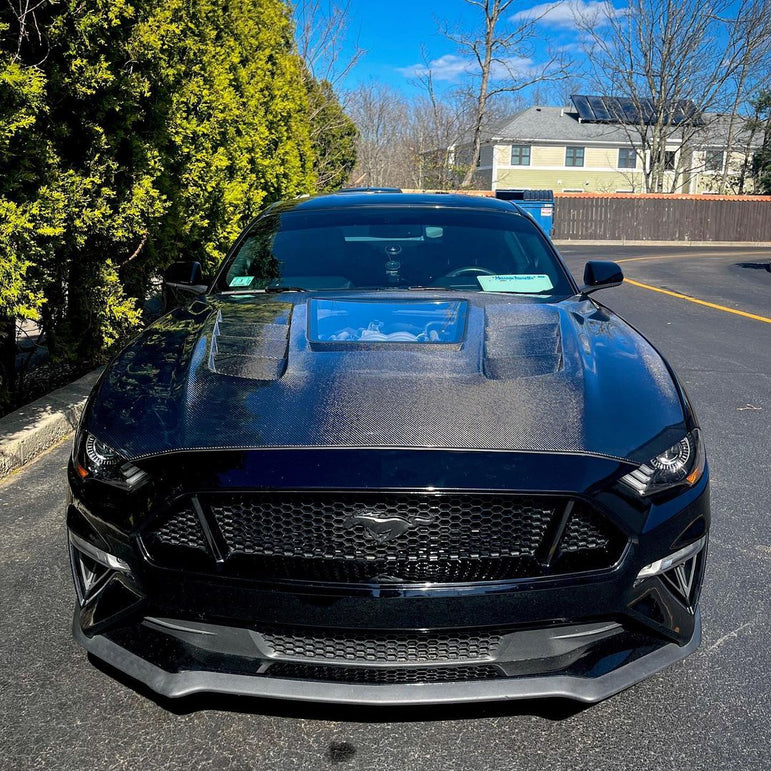 CMST Glass Transparent Hood for Ford Mustang S550.2 2018 - ON Aftermarket Carbon Fiber Part / Bodykit - Robot Bodykits