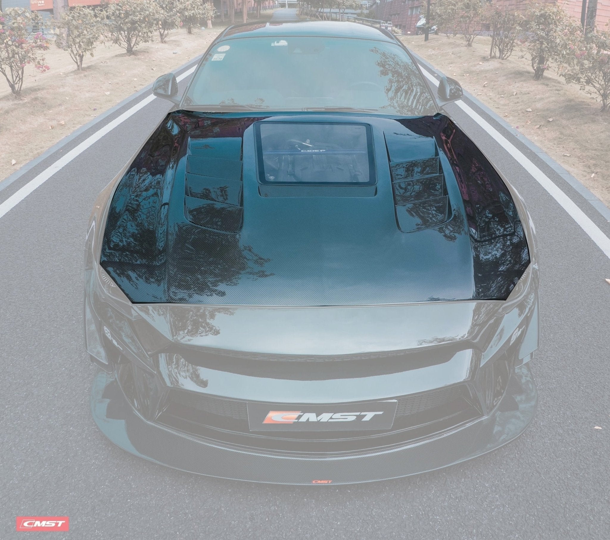 CMST Glass Transparent Hood for Ford Mustang S550.2 2018 - ON Aftermarket Carbon Fiber Part / Bodykit - Robot Bodykits