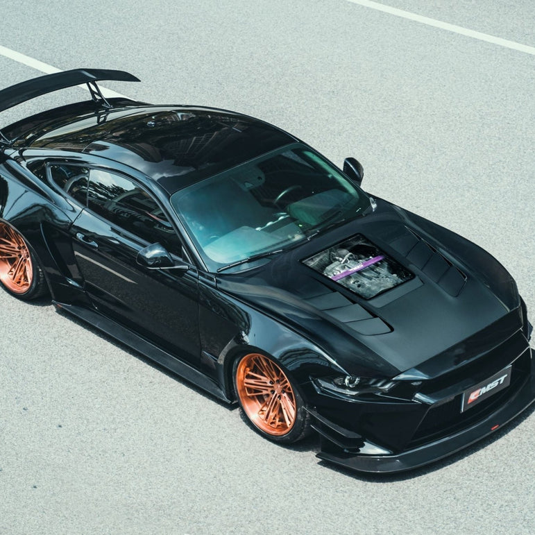CMST Glass Transparent Hood for Ford Mustang S550.2 2018 - ON Aftermarket Carbon Fiber Part / Bodykit - Robot Bodykits