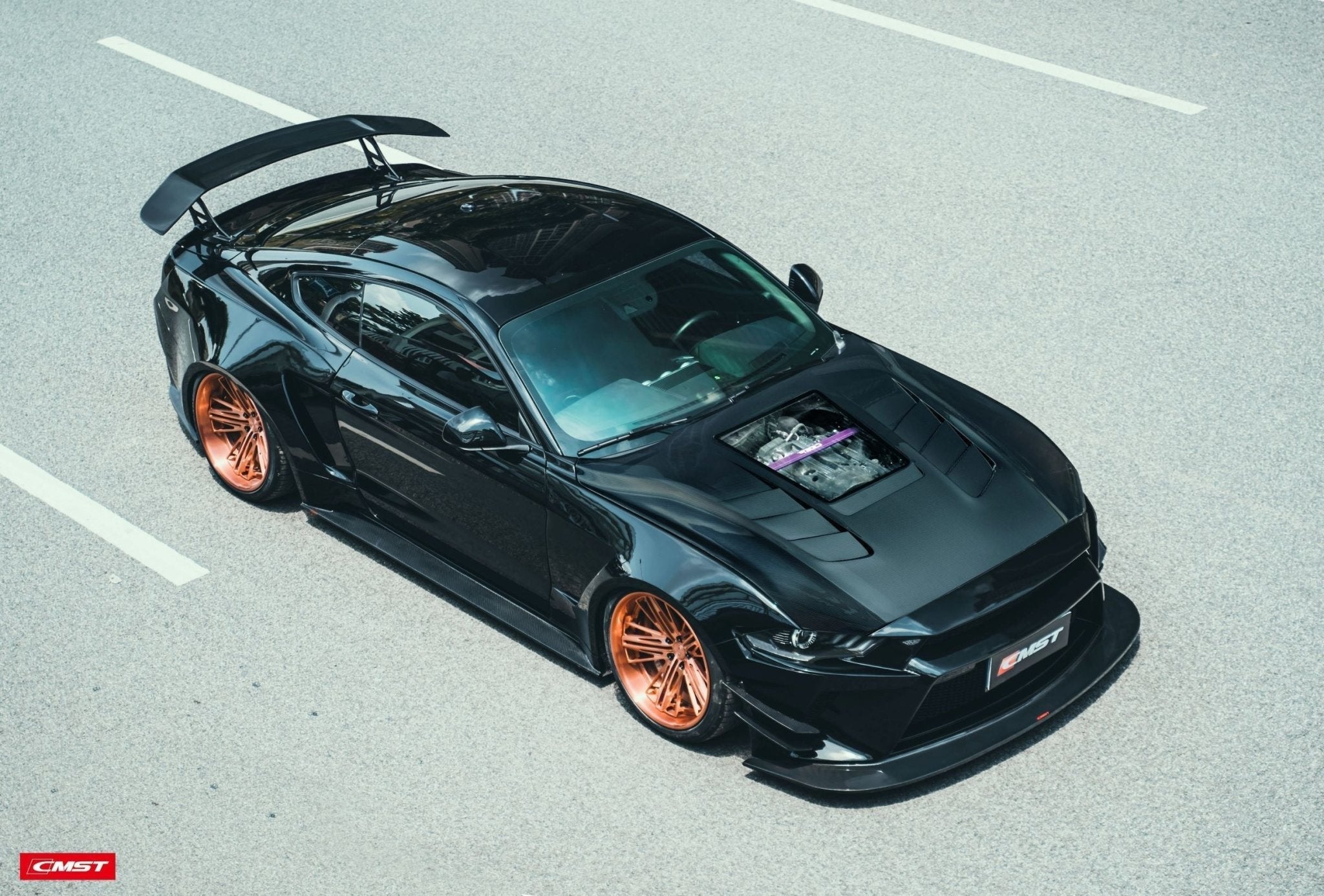 CMST Glass Transparent Hood for Ford Mustang S550.2 2018 - ON Aftermarket Carbon Fiber Part / Bodykit - Robot Bodykits