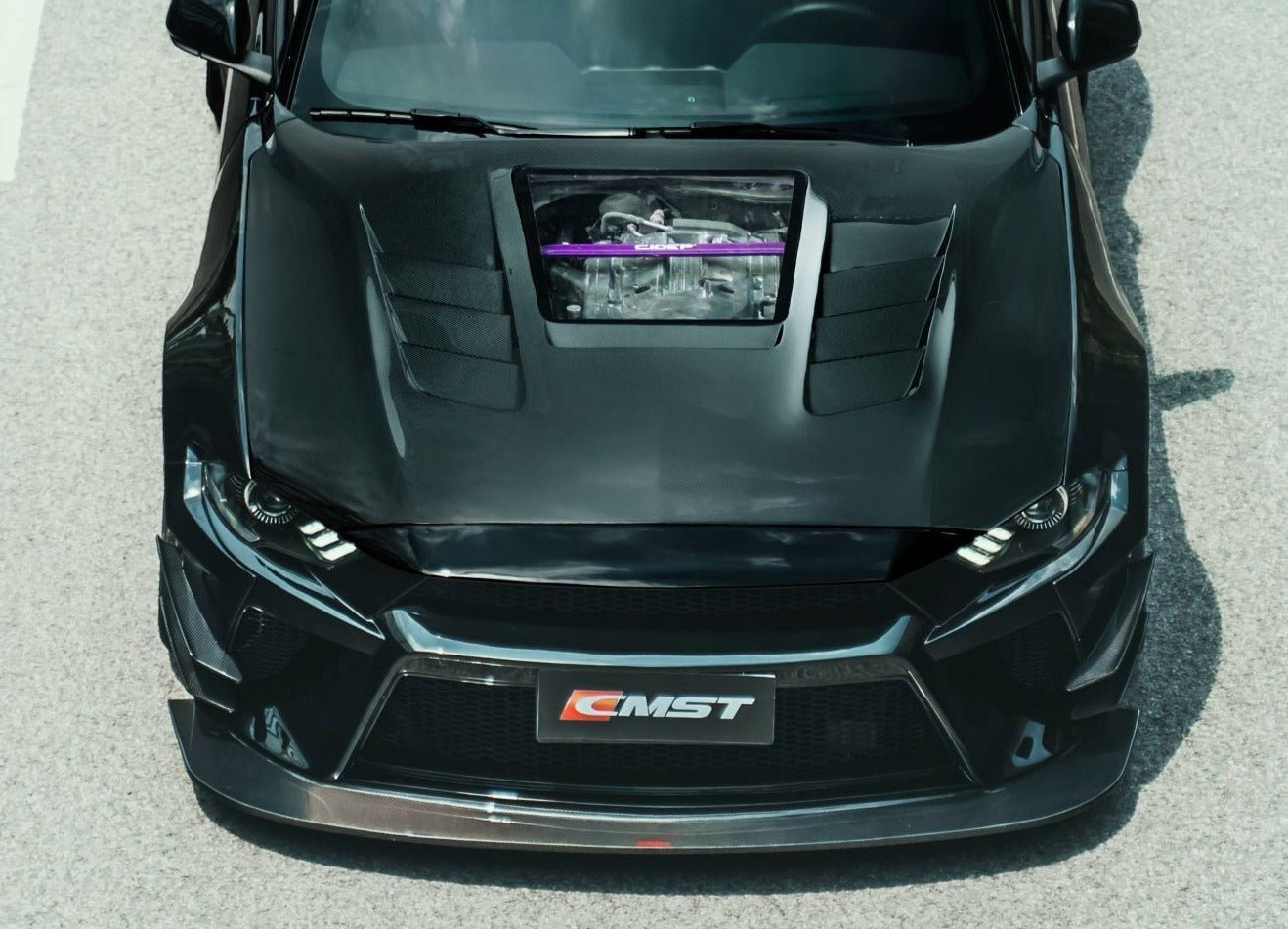 CMST Glass Transparent Hood for Ford Mustang S550.2 2018 - ON Aftermarket Carbon Fiber Part / Bodykit - Robot Bodykits