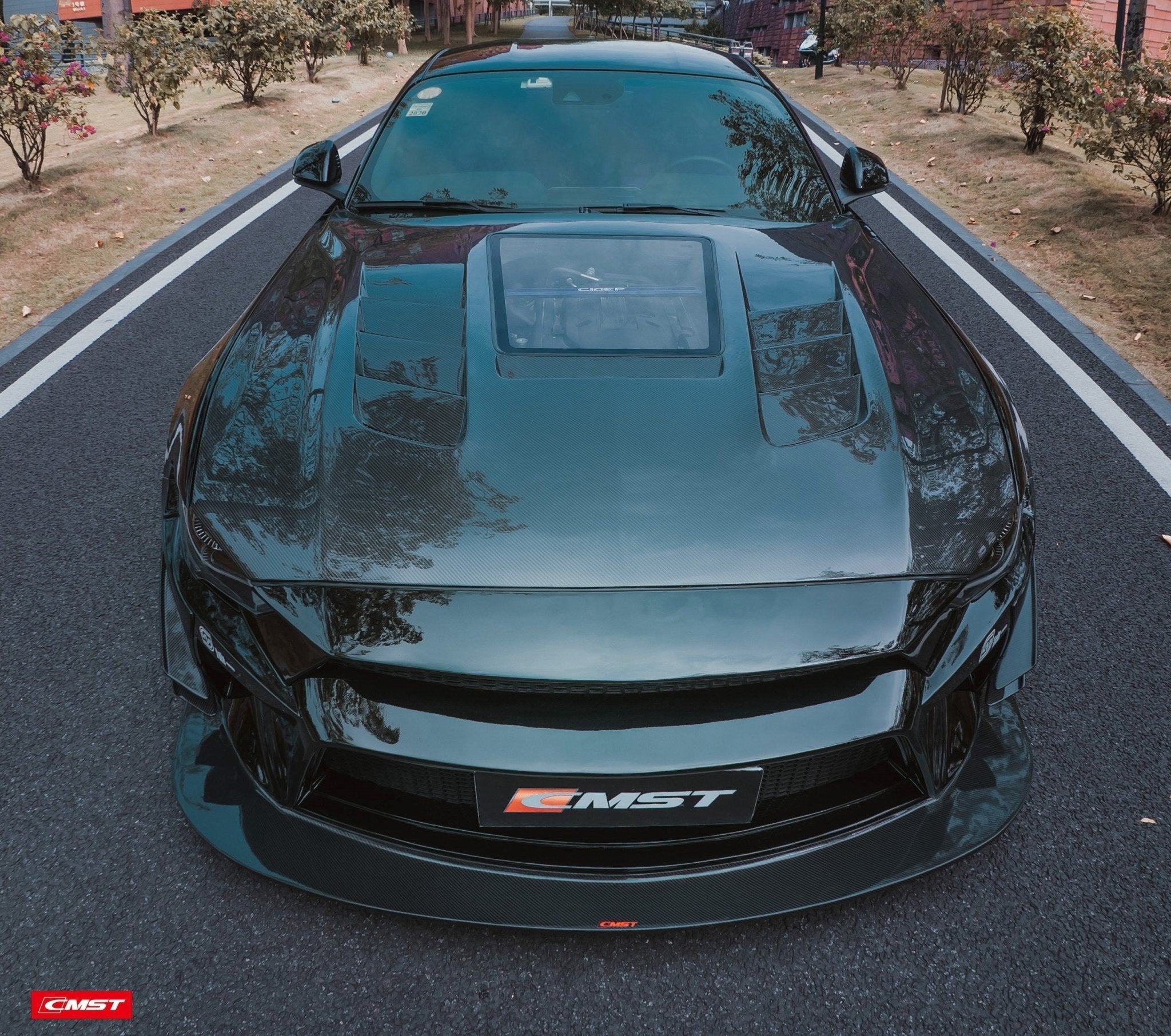 CMST Glass Transparent Hood for Ford Mustang S550.2 2018 - ON Aftermarket Carbon Fiber Part / Bodykit - Robot Bodykits