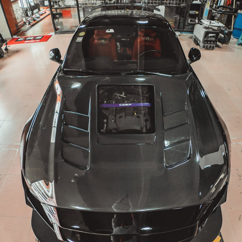 CMST Glass Transparent Hood for Ford Mustang S550.2 2018 - ON Aftermarket Carbon Fiber Part / Bodykit - Robot Bodykits