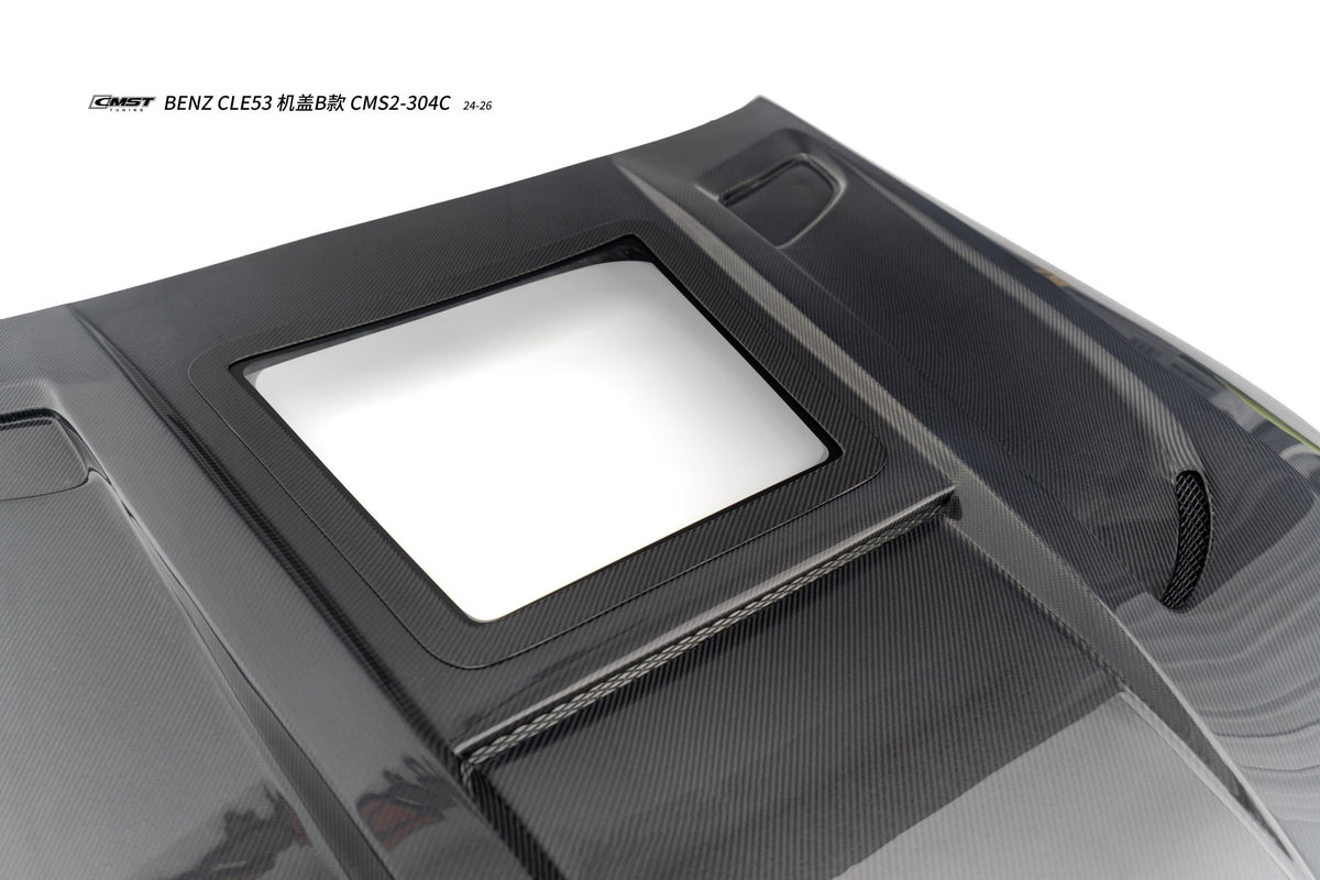 CMST Mercedes-AMG CLE 53 C236 2024-2026 Carbon Fibre Bonnet With Transparent Glass Aftermarket Carbon Fiber Part / Bodykit - Robot Bodykits