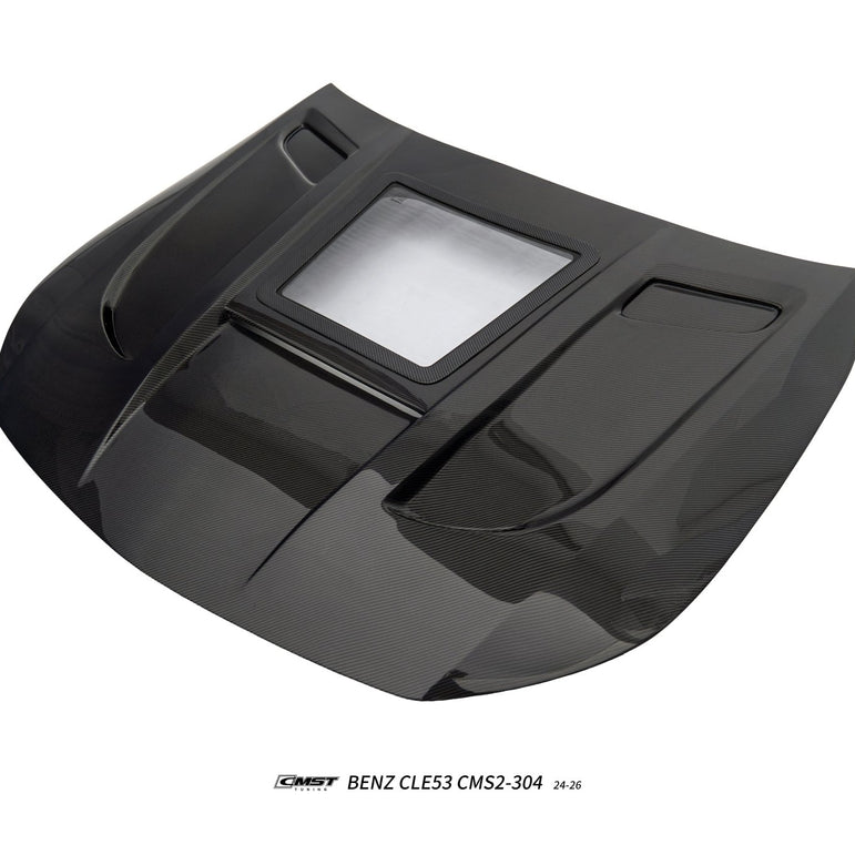 CMST Mercedes-AMG CLE 53 C236 2024-2026 Carbon Fibre Bonnet With Transparent Glass Aftermarket Carbon Fiber Part / Bodykit - Robot Bodykits