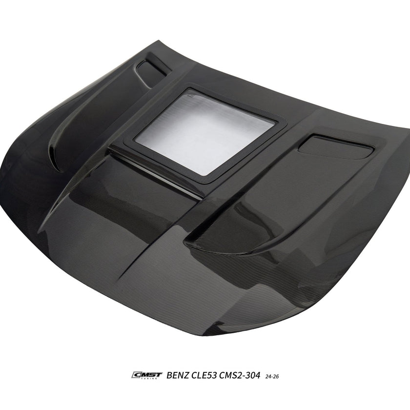 CMST Mercedes-AMG CLE 53 C236 2024-2026 Carbon Fibre Bonnet With Transparent Glass Aftermarket Carbon Fiber Part / Bodykit - Robot Bodykits