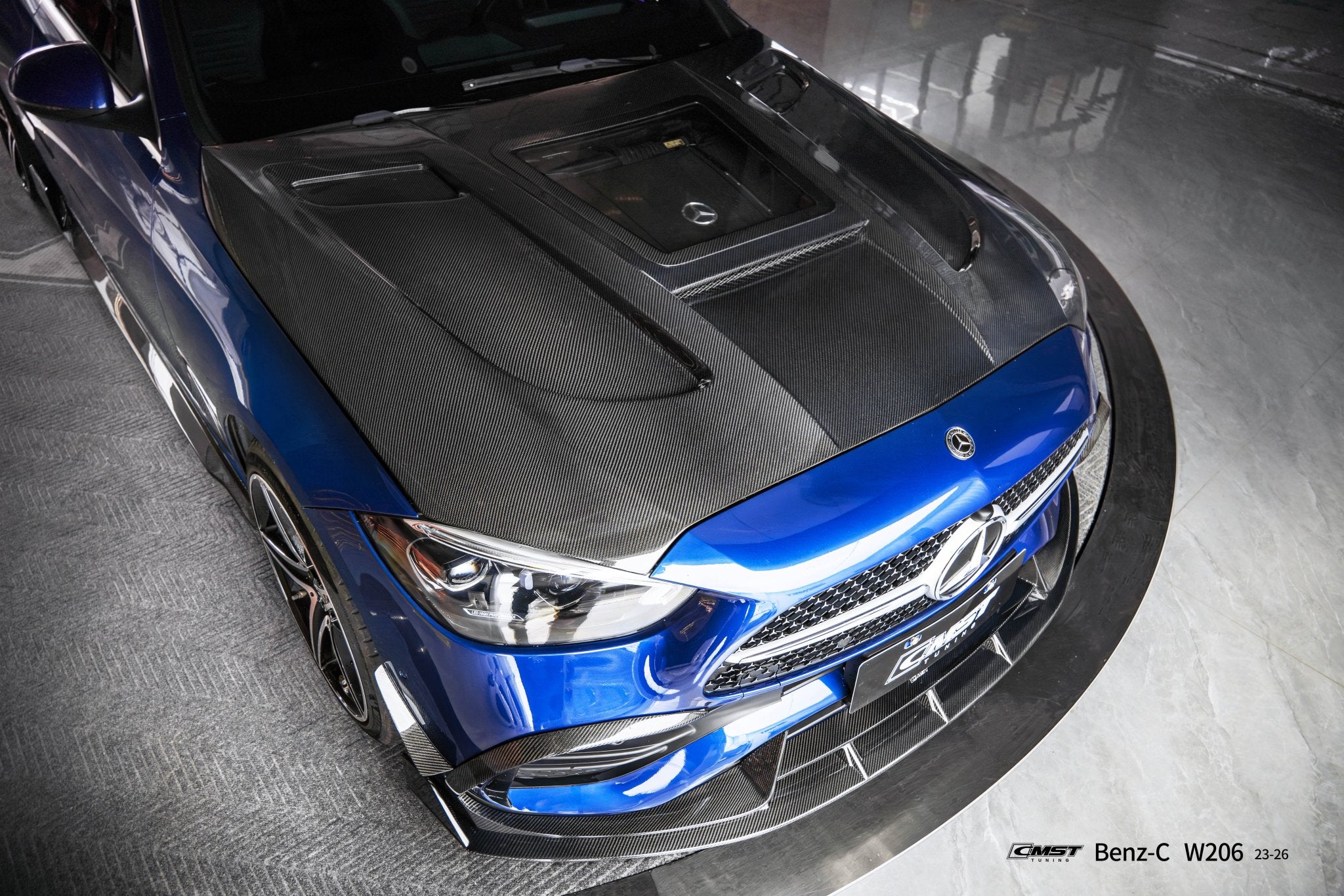 CMST Mercedes - Benz C - Class W206 Carbon Fibre Tempered Glass Bonnet V2 Aftermarket Carbon Fiber Part / Bodykit - Robot Bodykits