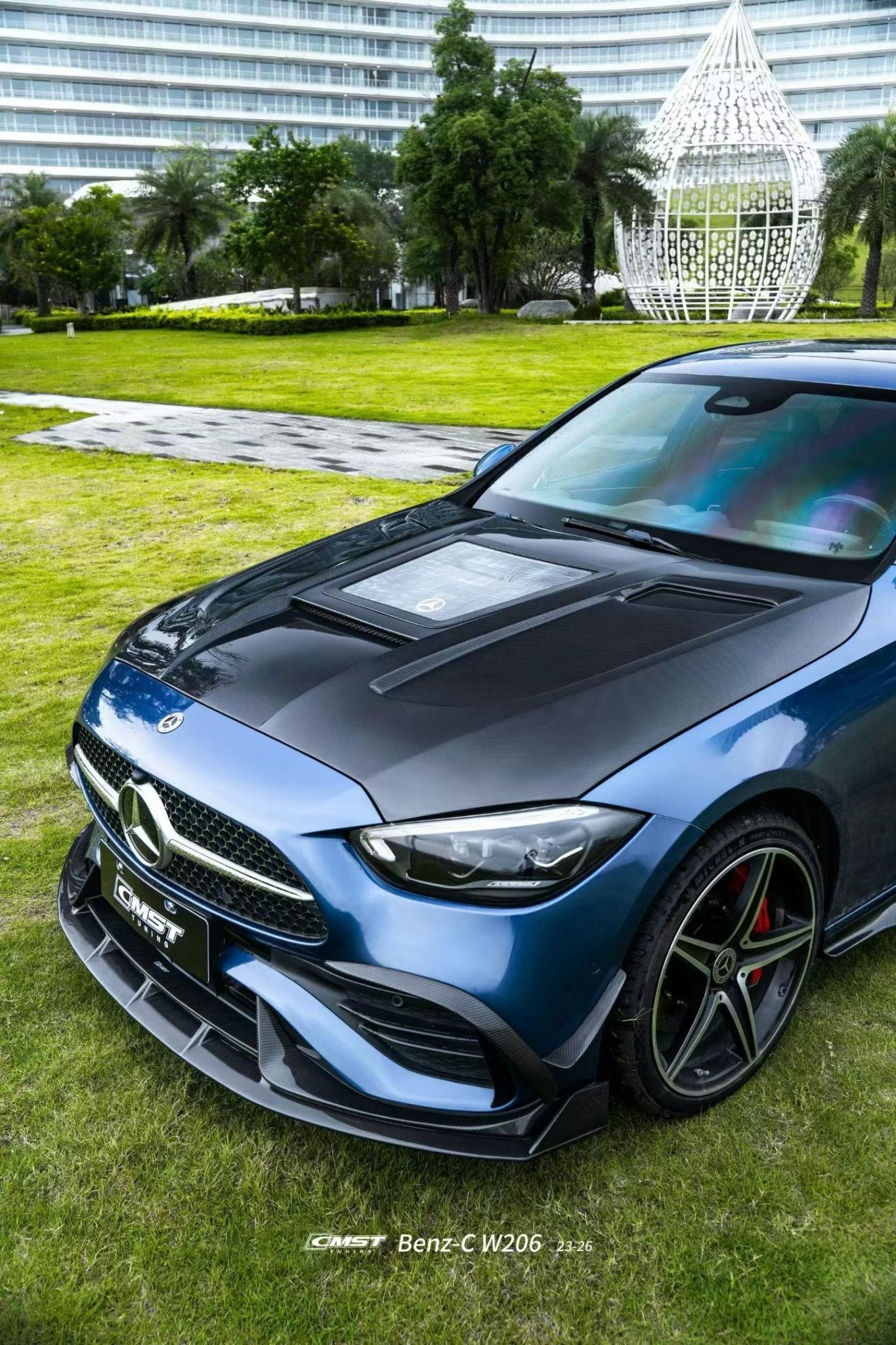 CMST Mercedes - Benz C - Class W206 Carbon Fibre Tempered Glass Bonnet V2 Aftermarket Carbon Fiber Part / Bodykit - Robot Bodykits