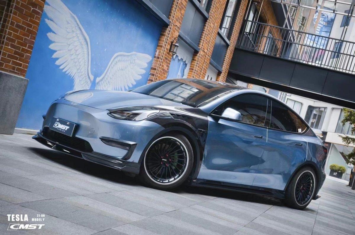 CMST Tesla Model Y Lightweight Dry-Carbon Fiber Front Fender Replacement Aftermarket Carbon Fiber Part / Bodykit - Robot Bodykits