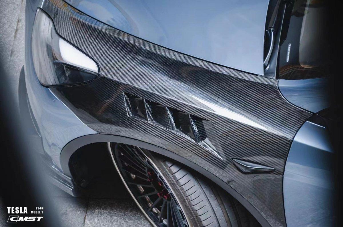 CMST Tesla Model Y Lightweight Dry-Carbon Fiber Front Fender Replacement Aftermarket Carbon Fiber Part / Bodykit - Robot Bodykits