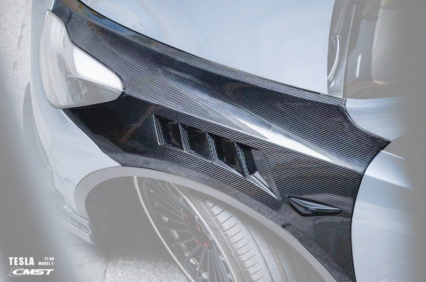 CMST Tesla Model Y Lightweight Dry-Carbon Fiber Front Fender Replacement Aftermarket Carbon Fiber Part / Bodykit - Robot Bodykits