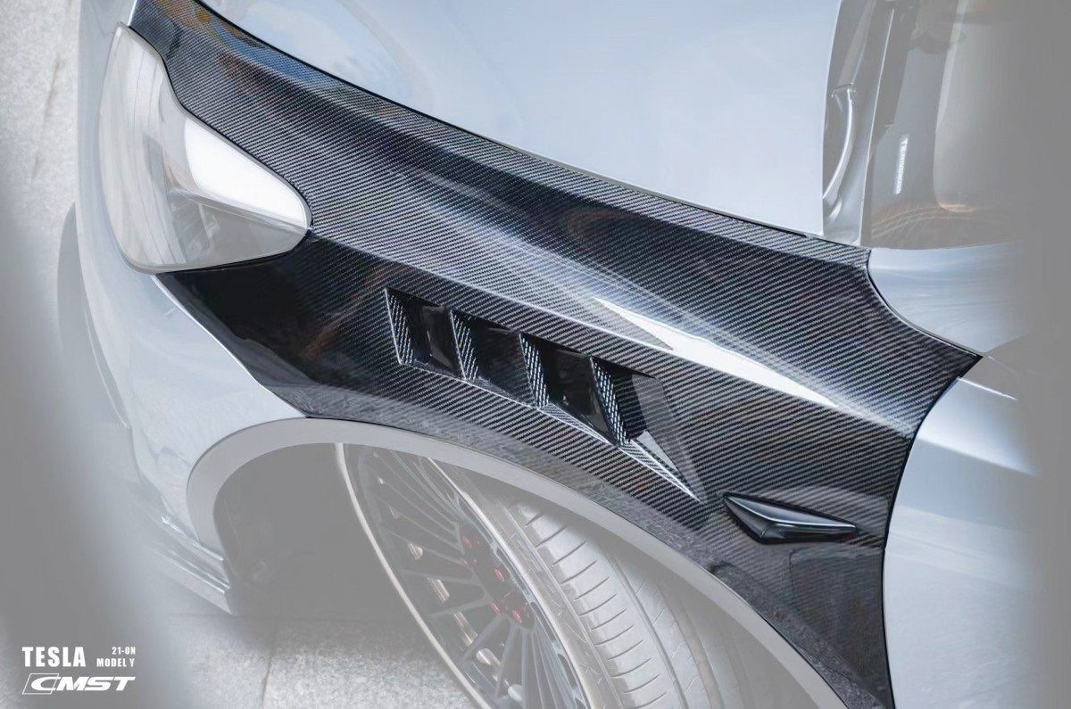CMST Tesla Model Y Lightweight Dry-Carbon Fiber Front Fender Replacement Aftermarket Carbon Fiber Part / Bodykit - Robot Bodykits