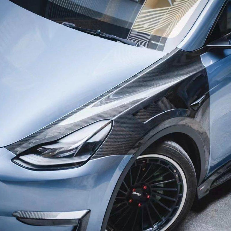 CMST Tesla Model Y Lightweight Dry-Carbon Fiber Front Fender Replacement Aftermarket Carbon Fiber Part / Bodykit - Robot Bodykits