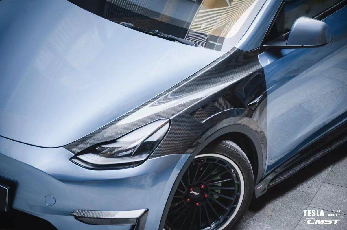 CMST Tesla Model Y Lightweight Dry-Carbon Fiber Front Fender Replacement Aftermarket Carbon Fiber Part / Bodykit - Robot Bodykits