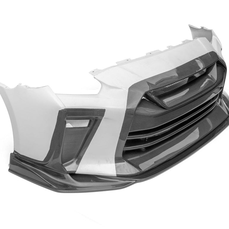 CMST TS Style Front Bumper & Front Lip for Nissan GTR GT - R R35 2008 - 2022 Carbon Fiber / FRP Aftermarket Carbon Fiber Part / Bodykit - Robot Bodykits