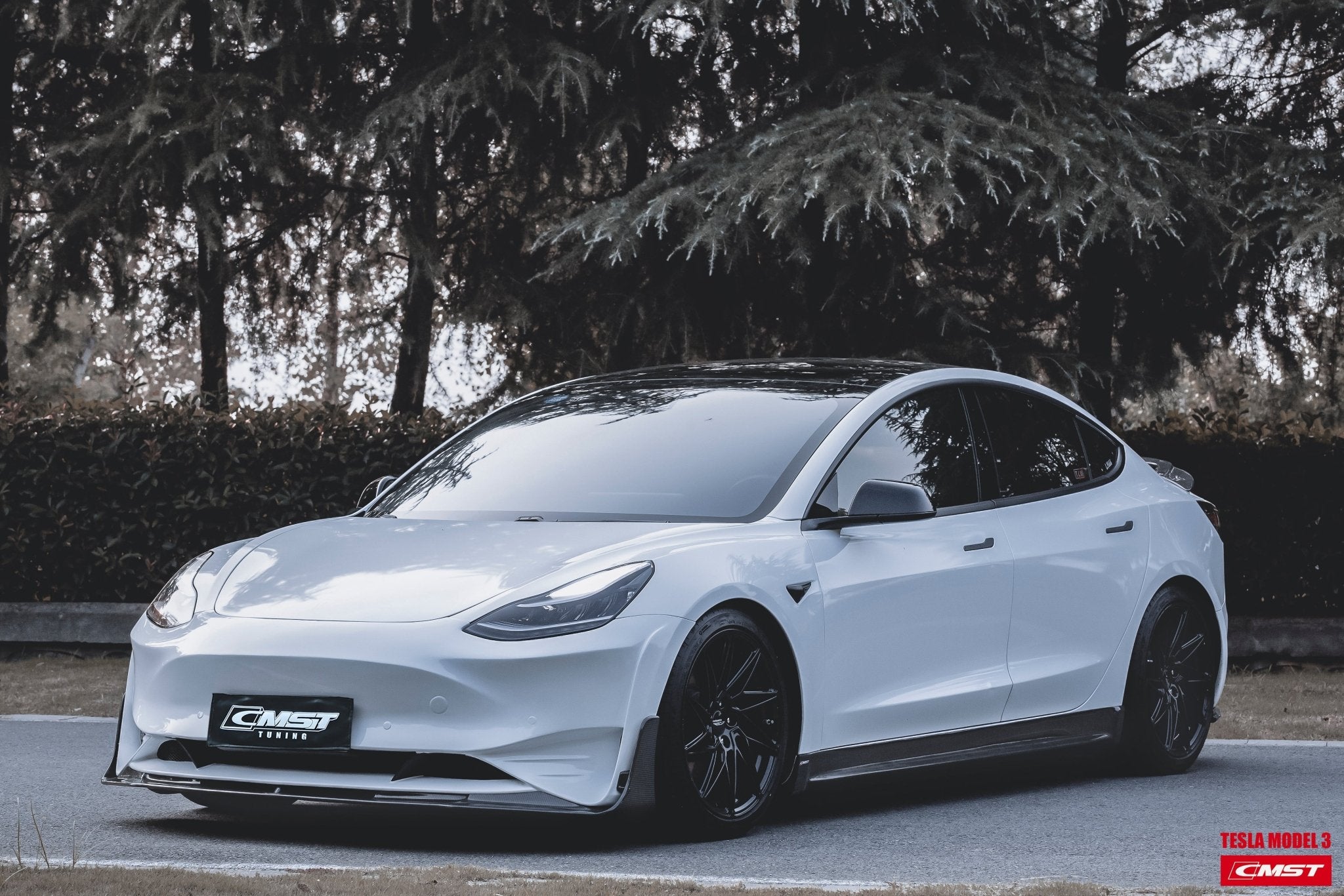 CMST Tuning Carbon Fiber Front Bumper & Front Lip for Tesla Model 3 Ver.2 Aftermarket Carbon Fiber Part / Bodykit - Robot Bodykits