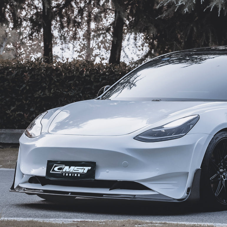 CMST Tuning Carbon Fiber Front Bumper & Front Lip for Tesla Model 3 Ver.2 Aftermarket Carbon Fiber Part / Bodykit - Robot Bodykits