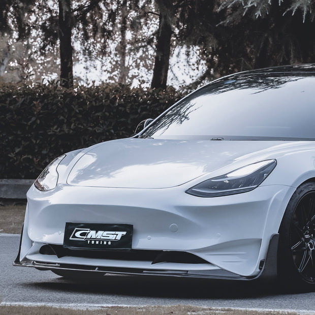 CMST Tuning Carbon Fiber Front Bumper & Front Lip for Tesla Model 3 Ver.2 Aftermarket Carbon Fiber Part / Bodykit - Robot Bodykits