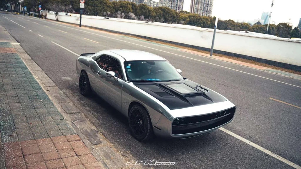 CMST Carbon Fiber Glass Clearview Hood Bonnet for Dodge Challenger 2008-ON - Robot Bodykits