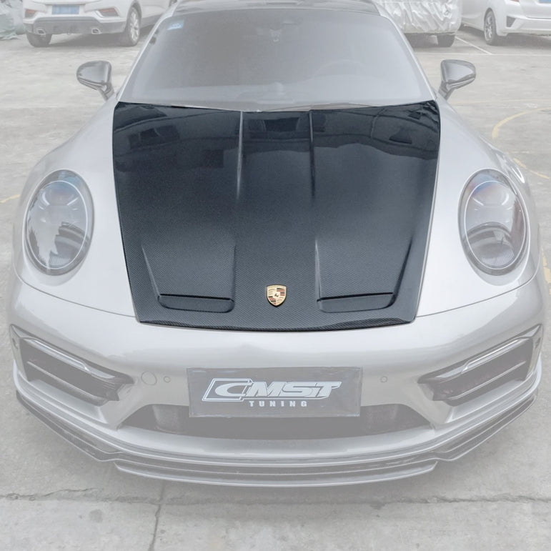 CMST Tuning Carbon Fiber Hood Bonnet GT3 Style for Porsche 911 992 2020 2021 - Robot Bodykits