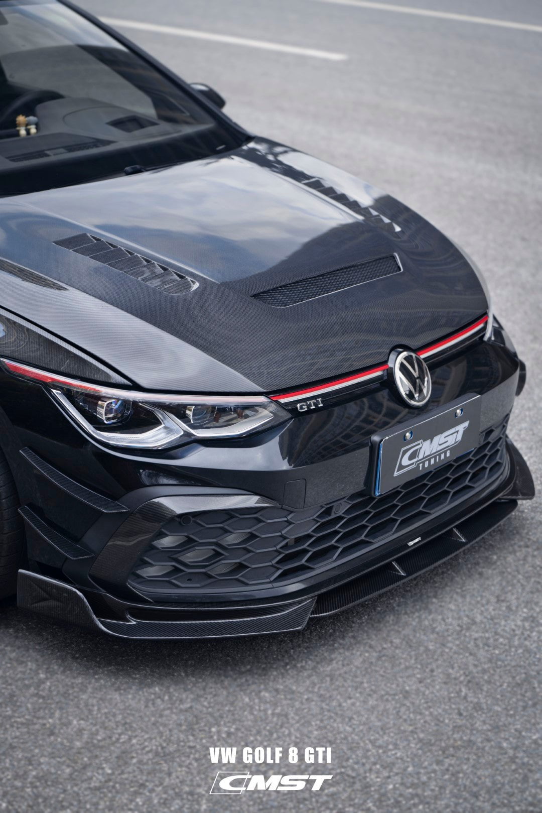 CMST Tuning Carbon Fiber Hood Bonnet Ver.1 for Volkswagen Golf & GTI & Golf R MK8 Aftermarket Carbon Fiber Part / Bodykit - Robot Bodykits