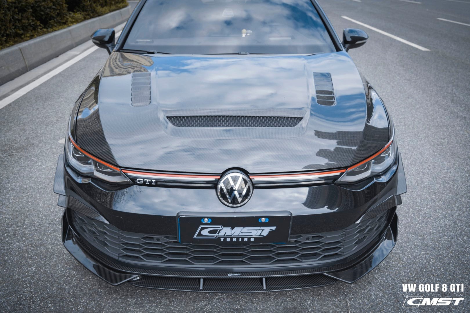 CMST Tuning Carbon Fiber Hood Bonnet Ver.1 for Volkswagen Golf & GTI & Golf R MK8 Aftermarket Carbon Fiber Part / Bodykit - Robot Bodykits