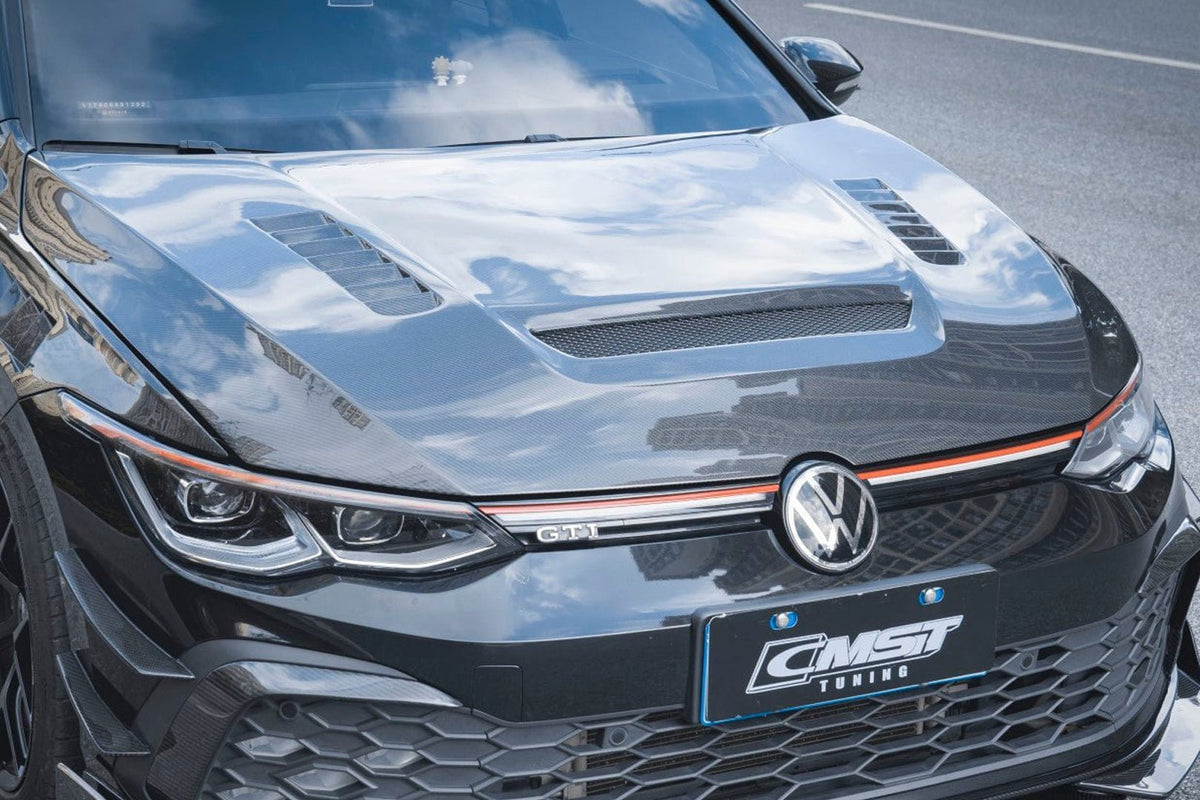 CMST Tuning Carbon Fiber Hood Bonnet Ver.1 for Volkswagen Golf & GTI & Golf R MK8 Aftermarket Carbon Fiber Part / Bodykit - Robot Bodykits