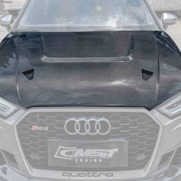 CMST Tuning Carbon Fiber Hood Bonnet Ver.4 for Audi RS3 2018-2020 & 2014-2020 A3 & A3 S Line & S3 Aftermarket Carbon Fiber Part / Bodykit - Robot Bodykits