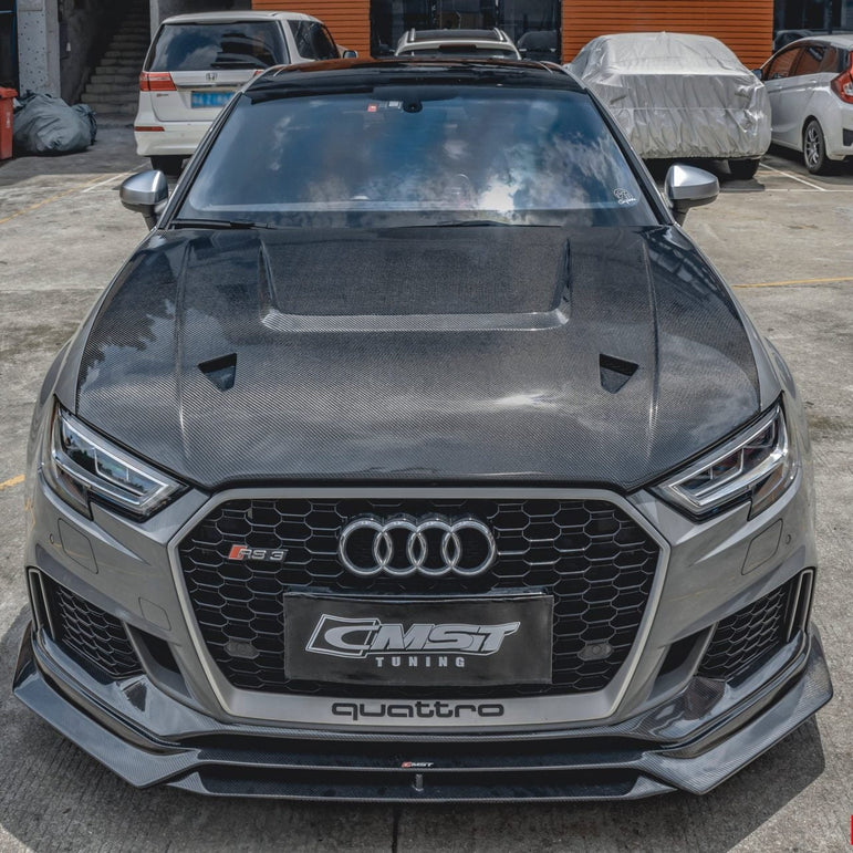 CMST Tuning Carbon Fiber Hood Bonnet Ver.4 for Audi RS3 2018-2020 & 2014-2020 A3 & A3 S Line & S3 Aftermarket Carbon Fiber Part / Bodykit - Robot Bodykits