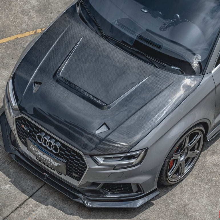 CMST Tuning Carbon Fiber Hood Bonnet Ver.4 for Audi RS3 2018-2020 & 2014-2020 A3 & A3 S Line & S3 Aftermarket Carbon Fiber Part / Bodykit - Robot Bodykits