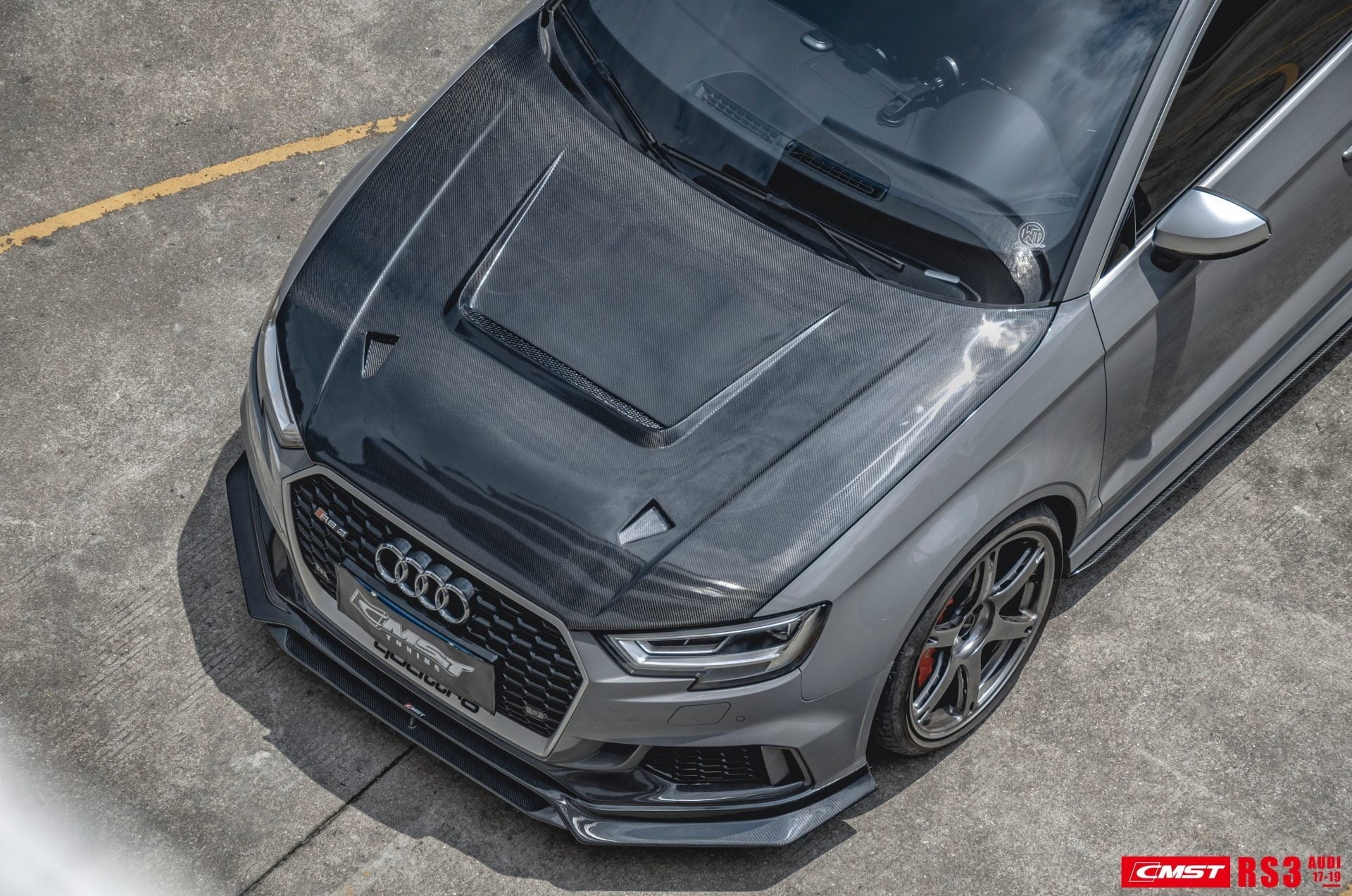 CMST Tuning Carbon Fiber Hood Bonnet Ver.4 for Audi RS3 2018-2020 & 2014-2020 A3 & A3 S Line & S3 Aftermarket Carbon Fiber Part / Bodykit - Robot Bodykits
